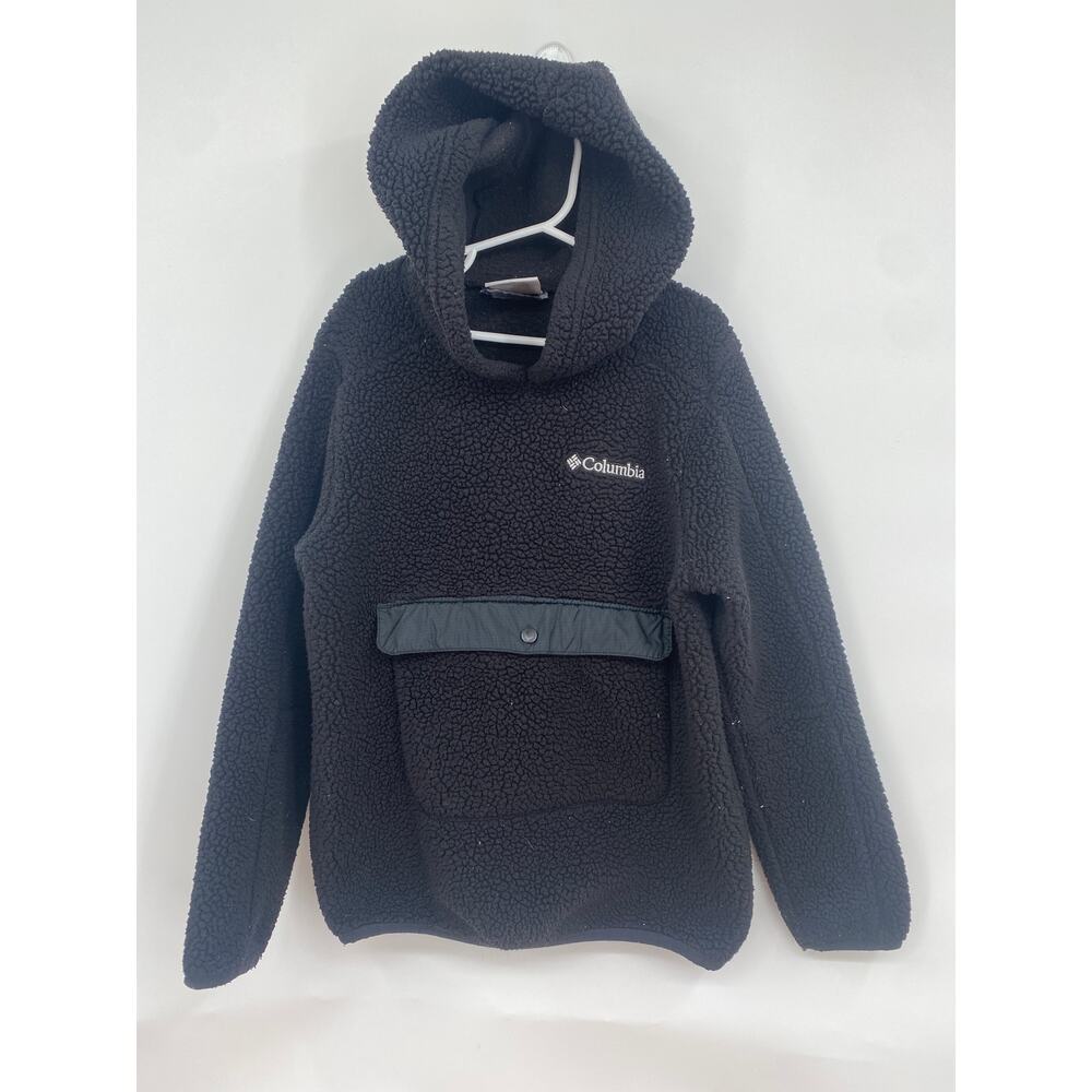 Columbia Black Rugged Ridge Sherpa Hoodie Pullover Sweatshirt Small 8